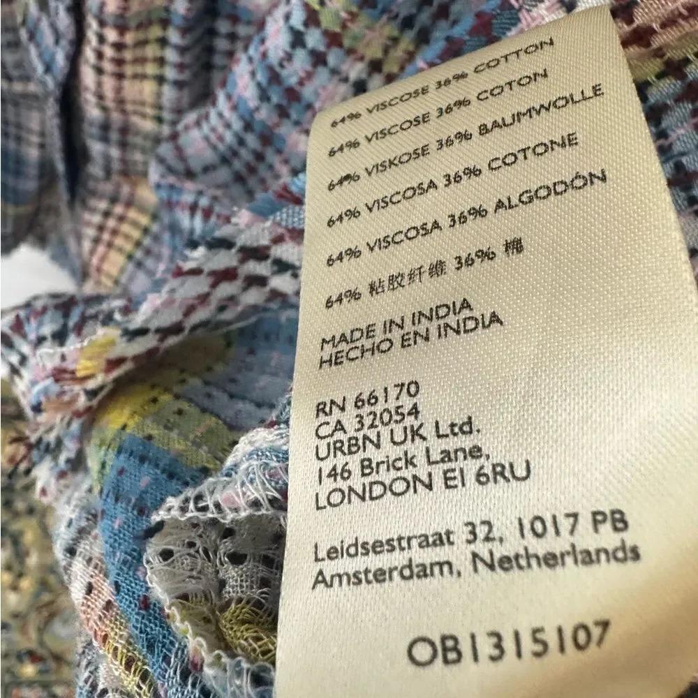 Free People By the Way Plaid Mini Dress size small